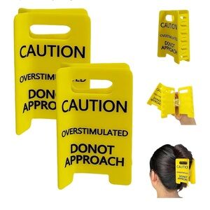Yellow Hair Clip - Caution Design